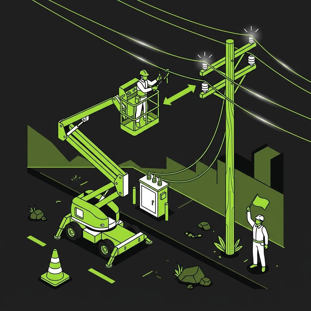 Powerline Exclusion Zone & Spotter Checker illustration