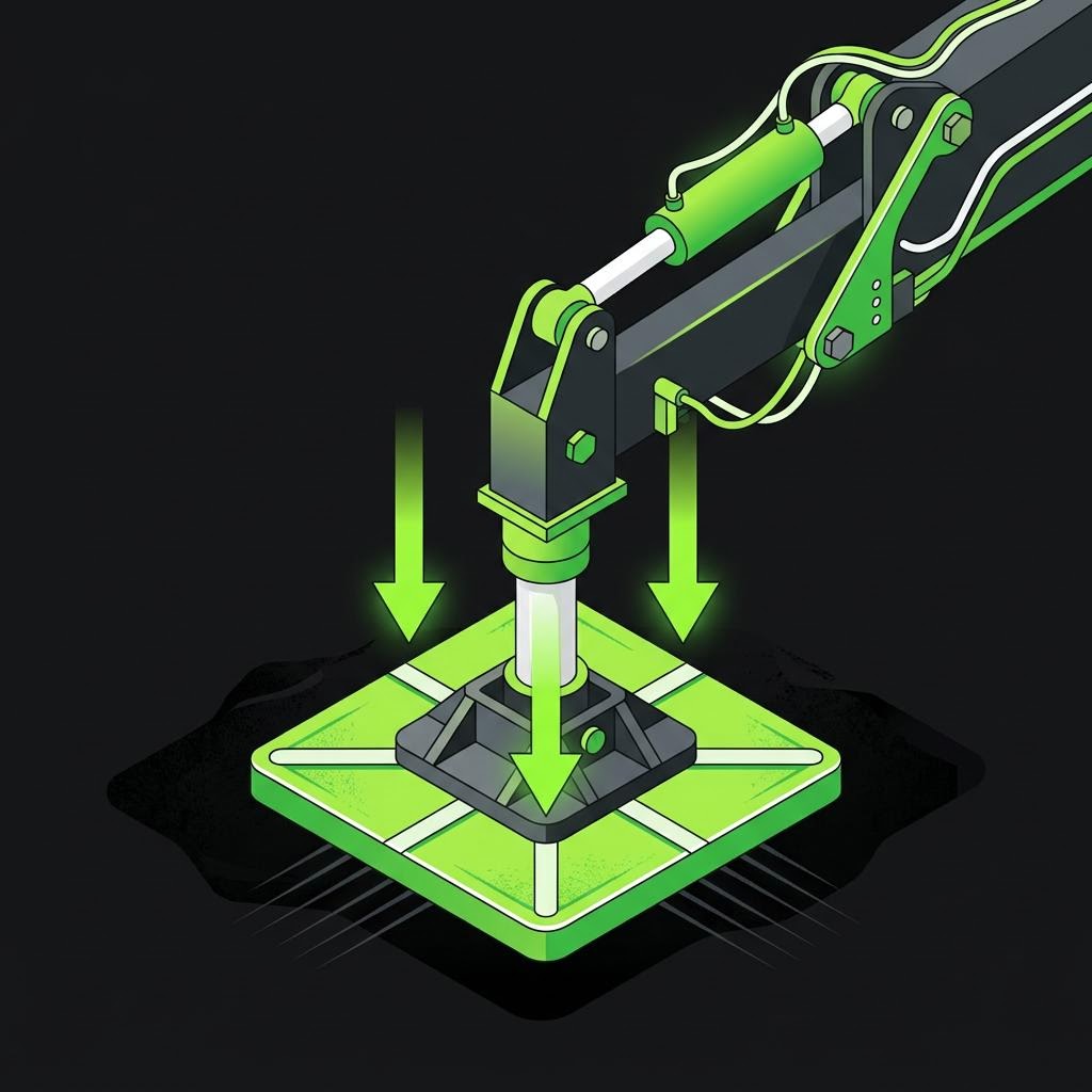 Outrigger Pad Size Calculator illustration