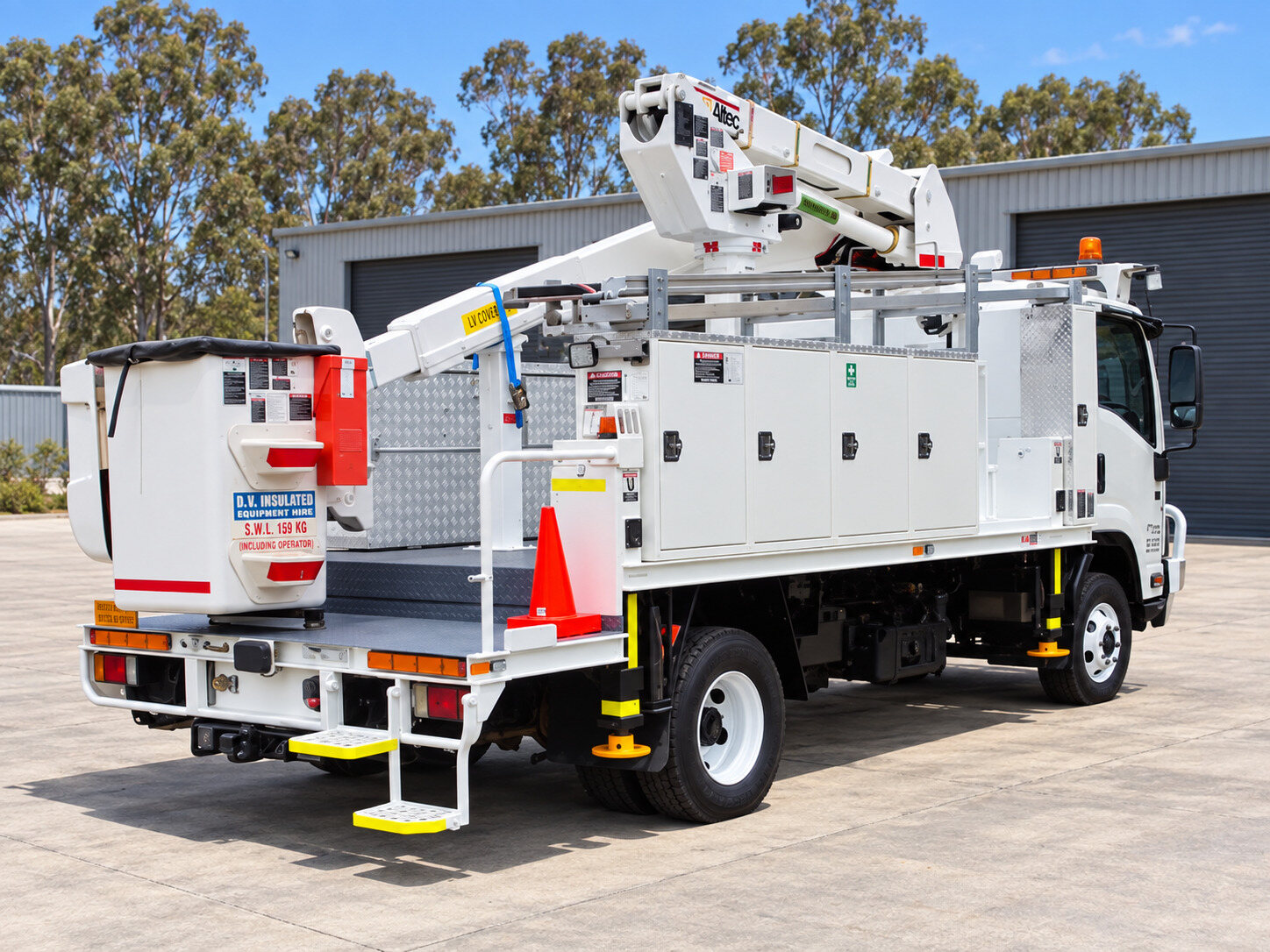 2016 Isuzu Altec AT37G EWP truck opposite rear three-quarter view
