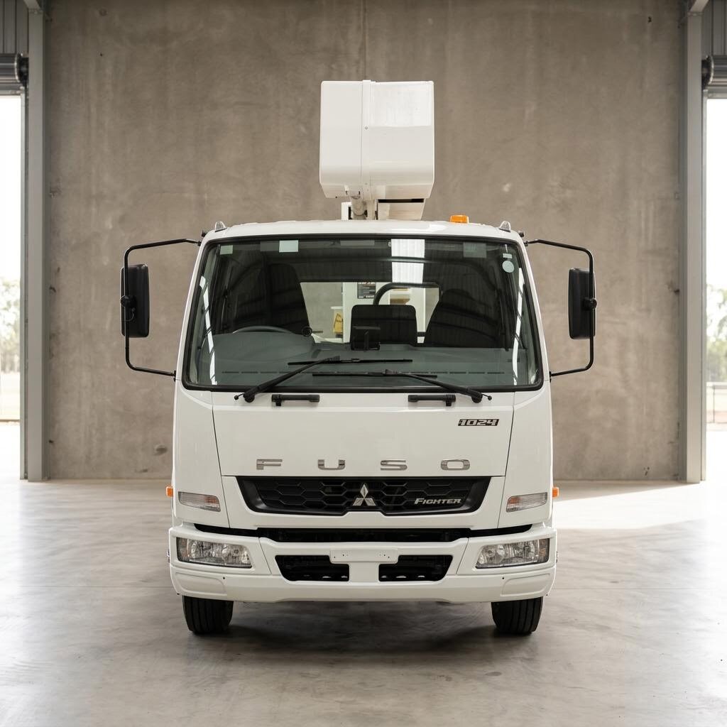 Mitsubishi Fuso Terex LT40 truck-mounted boom lift front view